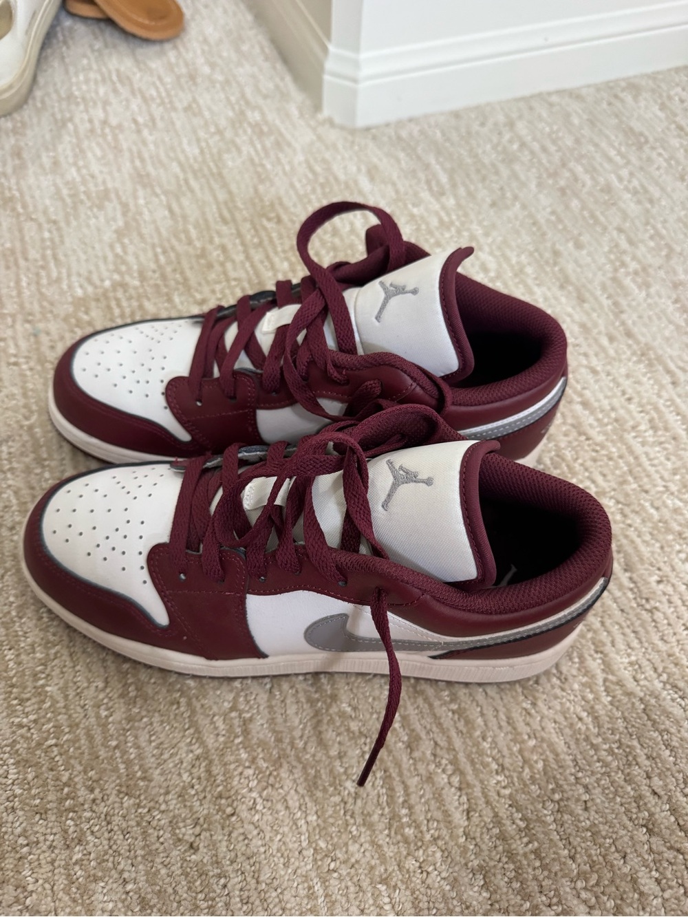 Nike Air Jordan Low Maroon White Sneakers